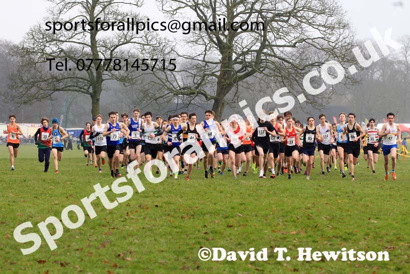 Mens Under-17s 2023 Northern Cross Country Champs., Witton Park, Blackburn. Photo: David T. Hewitson/Sports for All Pics